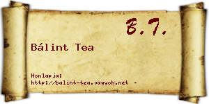 Bálint Tea névjegykártya