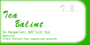 tea balint business card
